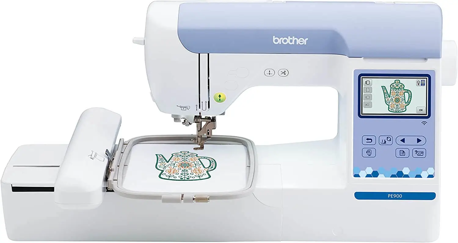 photo of a embroidery sewing machine