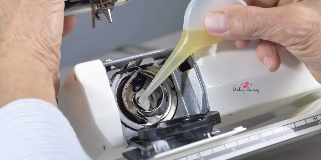 oiling a sewing machine slowly